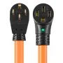 VEVOR 50 Amp 75 ft RV Extension Cord with 15A Adapter, NEMA 14-50P to 14-50R, 7500W Heavy-Duty Power Cord