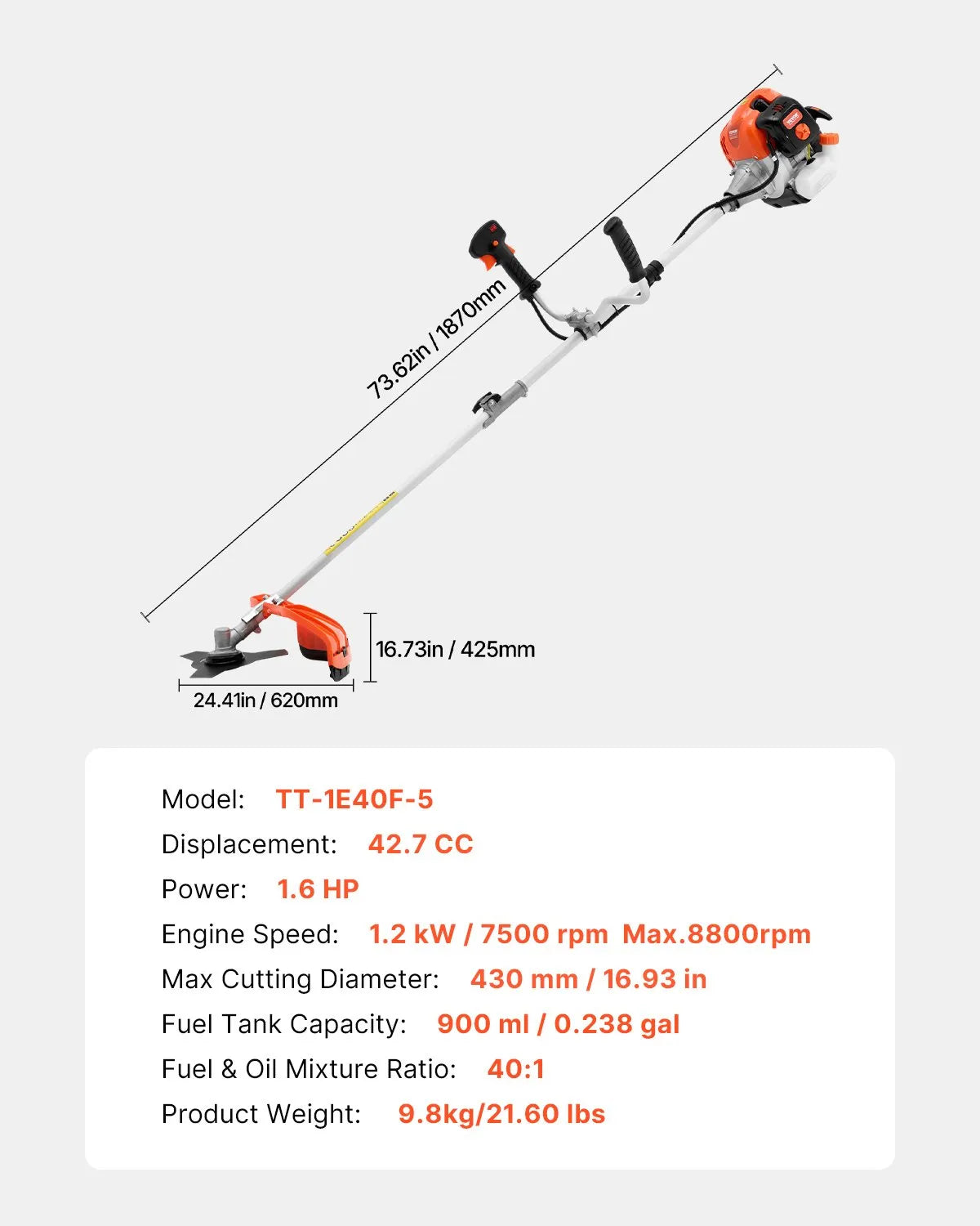 VEVOR Cordless String Trimmer 16.9