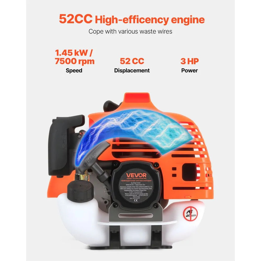 52cc Gas Powered String Trimmer & Brush Cutter with 17