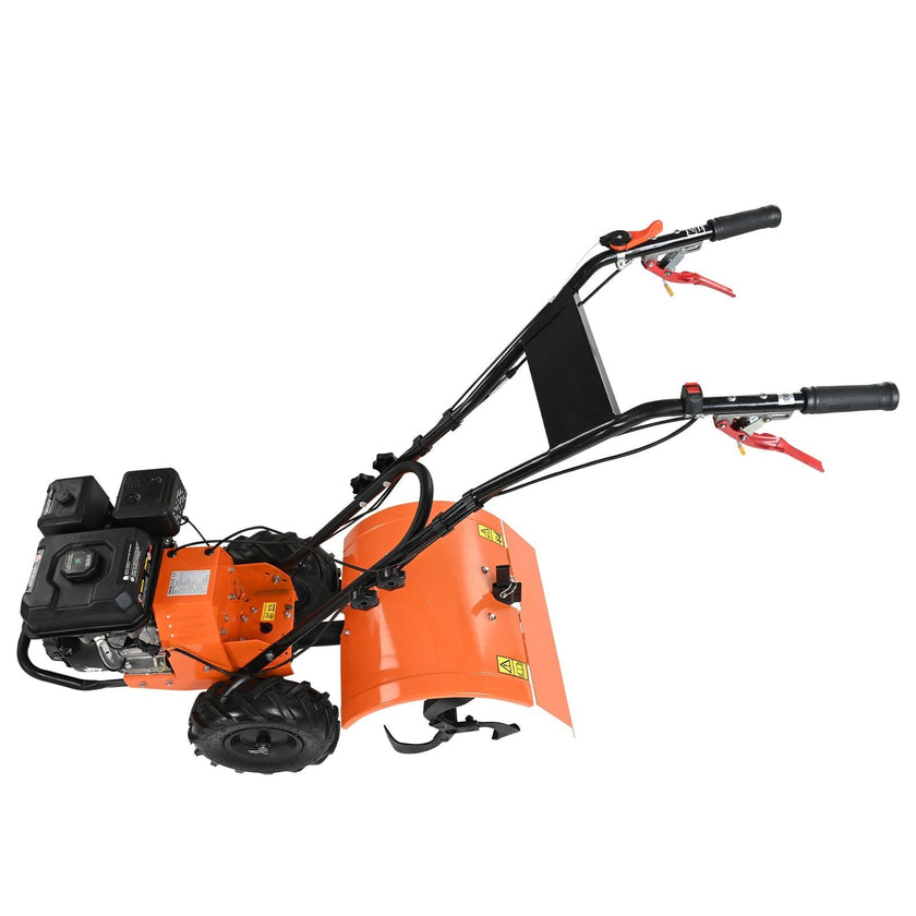 VEVOR Tiller Cultivator Gas Powered, 212CC 4-Stroke Garden Cultivator, Tiller with 4 Steel Adjustable Rear Tines for Lawn, Garden and Field Soil Cultivation