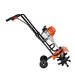 VEVOR Tiller Cultivator Gas Powered, 31CC 4-Stroke Garden Cultivator, Tiller with 4 Steel Adjustable Front Tines for Lawn, Garden and Field Soil Cultivation