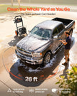 Gas Pressure Washer 2900 PSI 1.85 GPM, Aluminum Pump, 4 Nozzles, 26 ft Hose, Gas Powered Cleaner for Driveways, Cars & Patios