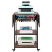VEVOR Heat Press Table 3Tier Movable Heat Press Stand Foldable with Wheels Brown