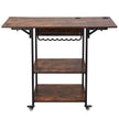 VEVOR Heat Press Table 3Tier Movable Heat Press Stand Foldable with Wheels Brown