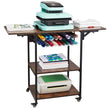 VEVOR Heat Press Table 3Tier Movable Heat Press Stand Foldable with Wheels Brown
