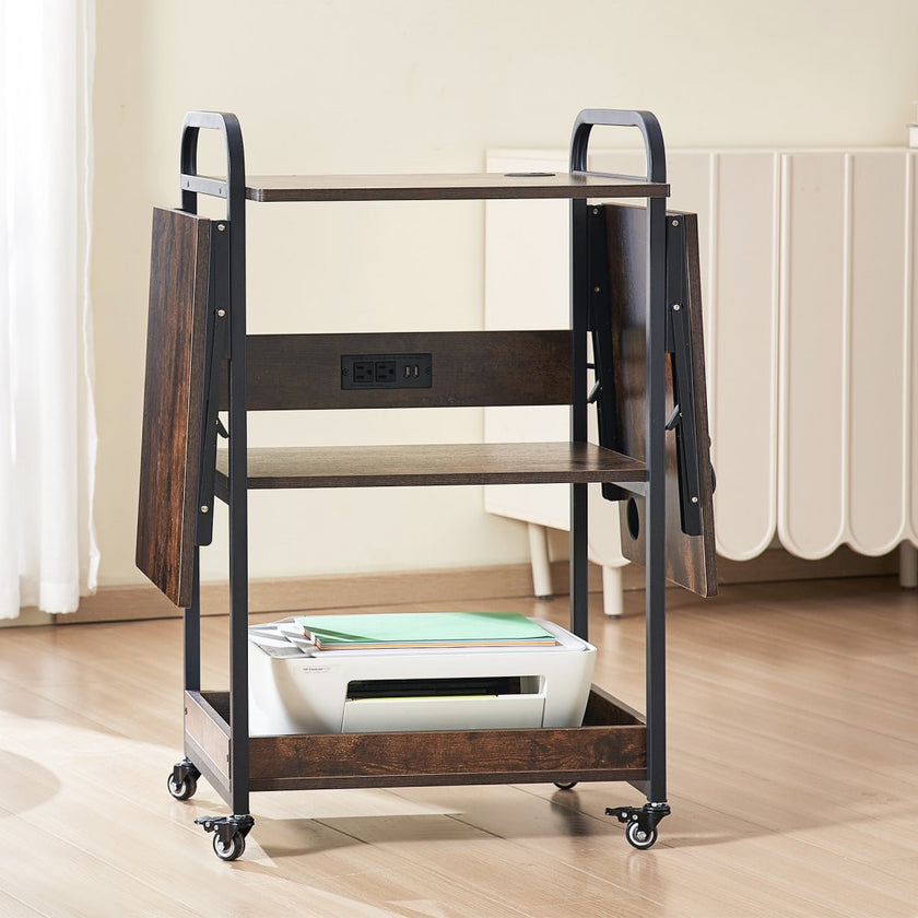VEVOR Heat Press Table with Charging Station 3 Tier Movable Heat Press Stand