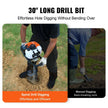 VEVOR Post Hole Digger Gas Powered, 63CC 2400W Earth Auger, Gas Auger with 8” Auger Drill Action Design Bits & 1 Extension Rod, Post Fence Hole Digger for Farmland Garden Plant, Orange+Black