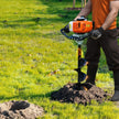 VEVOR Post Hole Digger Gas Powered, 63CC 2400W Earth Auger, Gas Auger with 8” Auger Drill Action Design Bits & 1 Extension Rod, Post Fence Hole Digger for Farmland Garden Plant, Orange+Black