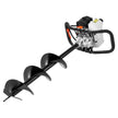VEVOR Post Hole Digger Gas Powered, 63CC 2400W Earth Auger, Gas Auger with 8” Auger Drill Action Design Bits & 1 Extension Rod, Post Fence Hole Digger for Farmland Garden Plant, Orange+Black