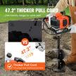 VEVOR Post Hole Digger, 43cc 1250W Auger Post Hole digger, Gas Powered Earth Digger with 8