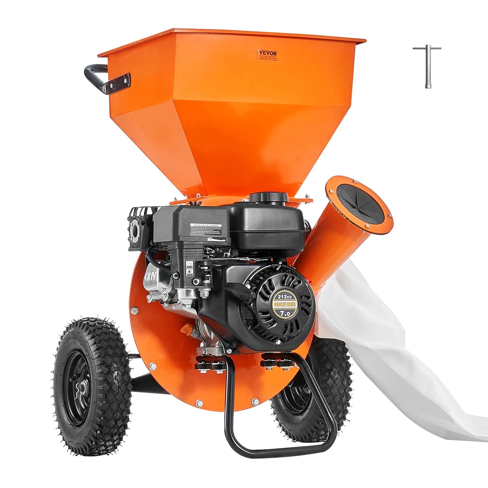 VEVOR Wood Chipper Shredder Mulcher 7HP Heavy Duty Gas Powered 3” 212cc 4.1 kW