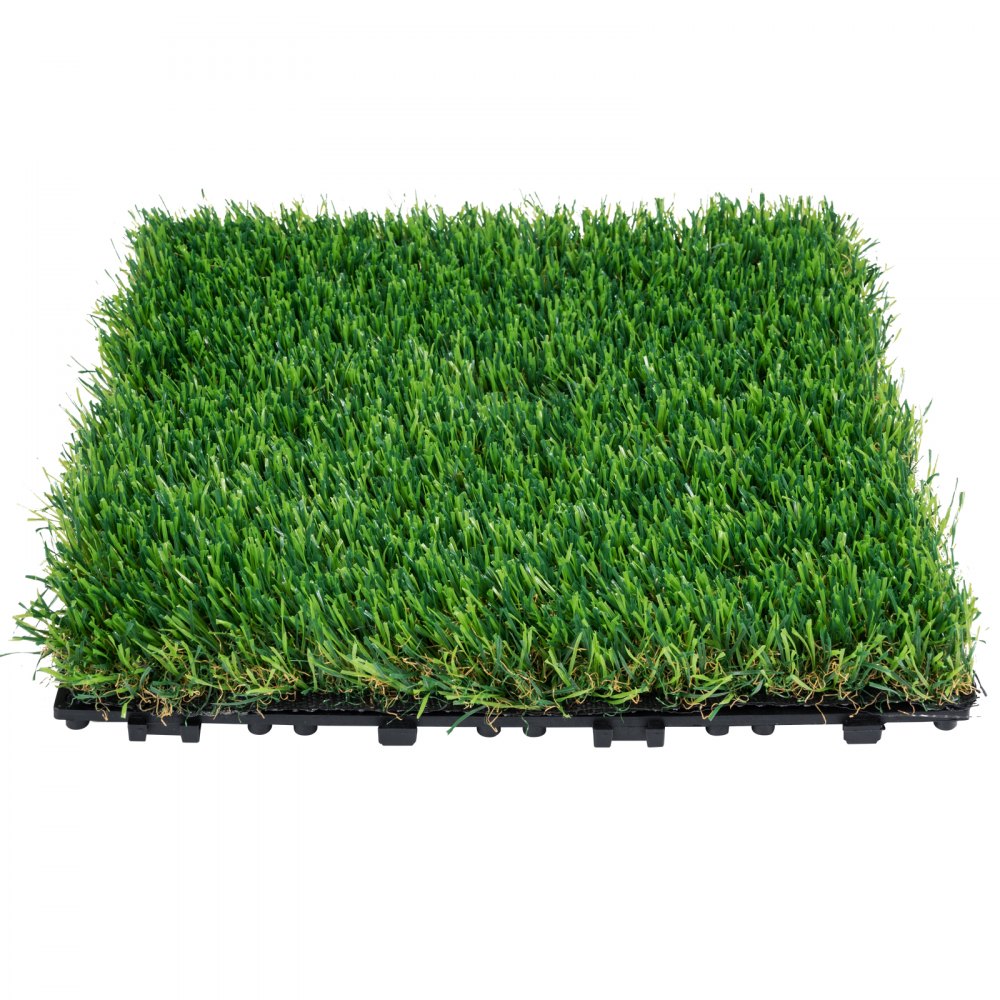 VEVOR Artifical Grass Tiles Interlocking Turf Deck Set, 18 Pack - 12