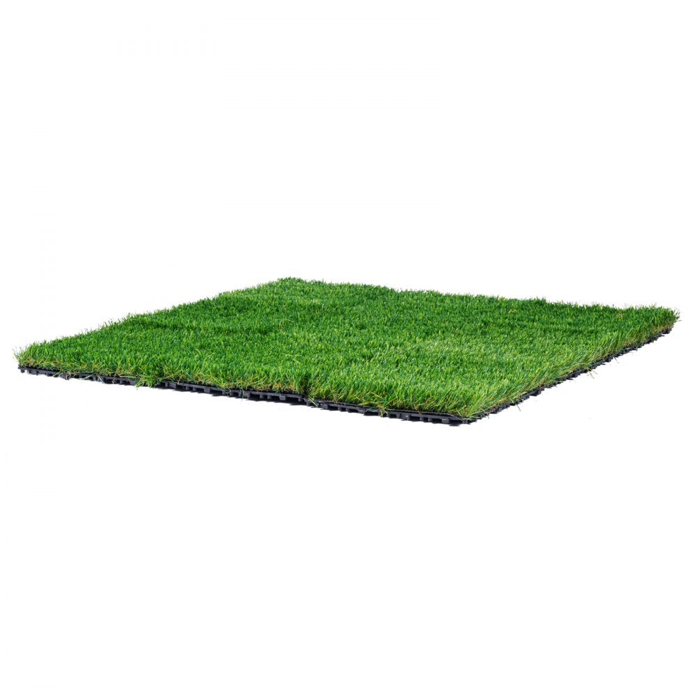 VEVOR Artifical Grass Tiles Interlocking Turf Deck Set, 18 Pack - 12