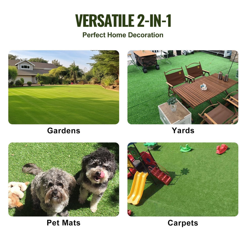 VEVOR Artifical Grass, 3 x 5 ft Rug Green Turf, 1.38