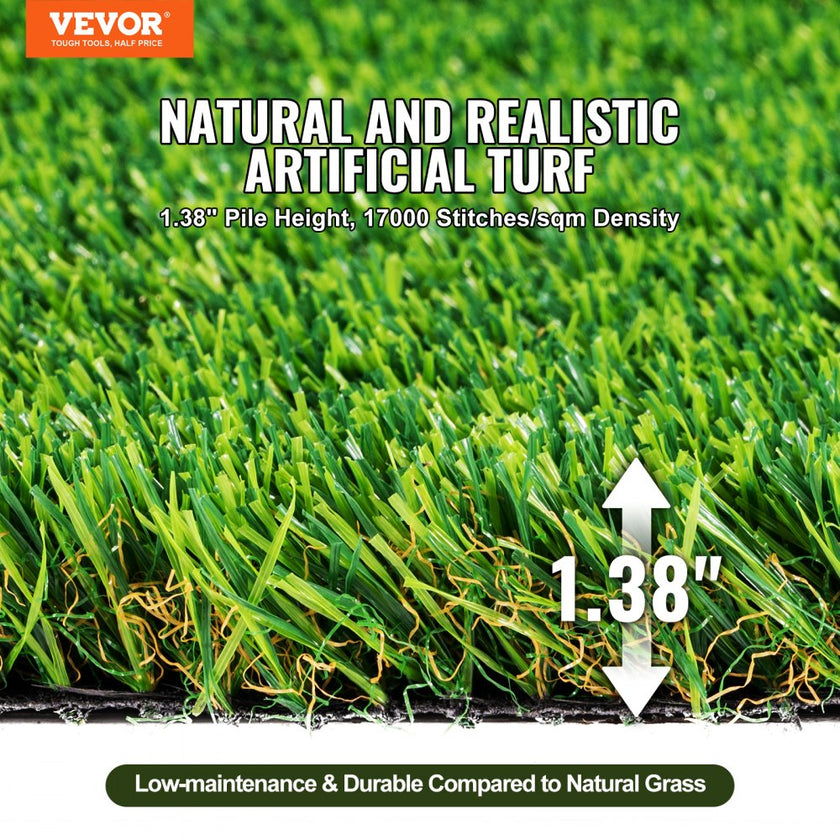 VEVOR Artifical Grass, 5 x 10 ft Rug Green Turf, 1.38
