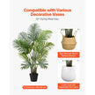 4FT Artificial Areca Palm Trees with White Tall Planters – 2 Pack Realistic Faux Tropical Floor Plants for Home & Office