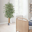 6FT Artificial Ficus Tree with Black Pot – Realistic Faux Indoor Decorative Plant for Home & Office