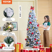 VEVOR Christmas Tree 6.5ft Prelit Flocked Xmas Tree with 250 LED Lights 814 Tips