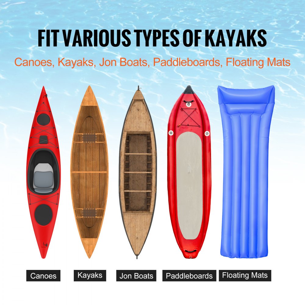 VEVOR Heavy Duty Kayak Cart, 250lbs Load Capacity, Foldable Canoe Trolley Cart with 10'' Solid Tires, Nonslip Support Foot & Tie-Down Strap, for Kayaks Canoes Paddleboards Float Mats Jon Boats