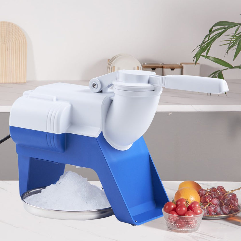 VEVOR Ice Crushers Machine, 176lbs Per Hour Electric Snow Cone Maker with 2 Blades, Shaved Ice Machine, 220W Ice Shaver Machine for Margaritas, Home and Commercial Use, White