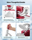 VEVOR Commercial Ice Crusher 661LBS/H, 350W Electric Snow Cone Machine with 4 Blades, 2000RPM Stainless Steel Shaved Ice Machine with 11 Gal Crushed-Ice Box, for Family Restaurants Bars, Red