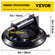 VEVOR Glass Lifting Vacuum Suction Cup, 8'' Glass Lifter Suction Cup, 220lbs Load Capacity Glass Lifting Suction Cup, Heavy-Duty Hand-Held Glass Lifter For Moving Large Granite Tile & Replacing Window