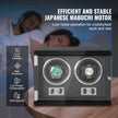 VEVOR Watch Winder, Dual Watch Winder for Men's and Women's Automatic Watch, with 2 Super Quiet Japanese Mabuchi Motors, Blue LED Light and Adapter, High-Density Board Shell and Black PU