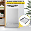 VEVOR Well-Designed Washer Pan 32 x 30 x 2.5 Inch Washing Machine Drip Pan Stainless Steel Sink Dishwasher Drip Tray Compact Universal Drip Tray with Drain Hole