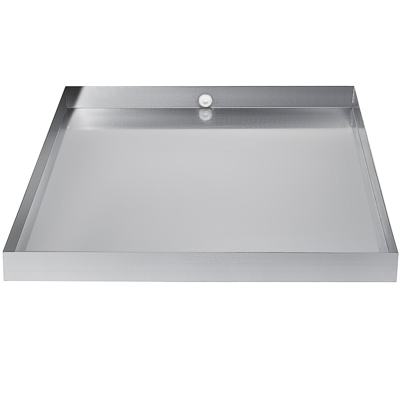 VEVOR Well-Designed Washer Pan 32 x 30 x 2.5 Inch Washing Machine Drip Pan Stainless Steel Sink Dishwasher Drip Tray Compact Universal Drip Tray with Drain Hole