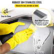 VEVOR 18 GA Thickness Washing Machine Drip Pan 304 Stainless Steel Heavy Duty Compact Washer Drain with Hole, 32 x 30 x 2.5 Inch