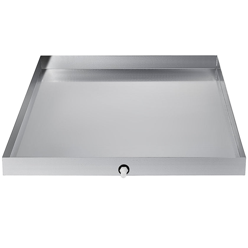 VEVOR 18 GA Thickness Washing Machine Drip Pan 304 Stainless Steel Heavy Duty Compact Washer Drain with Hole, 32 x 30 x 2.5 Inch