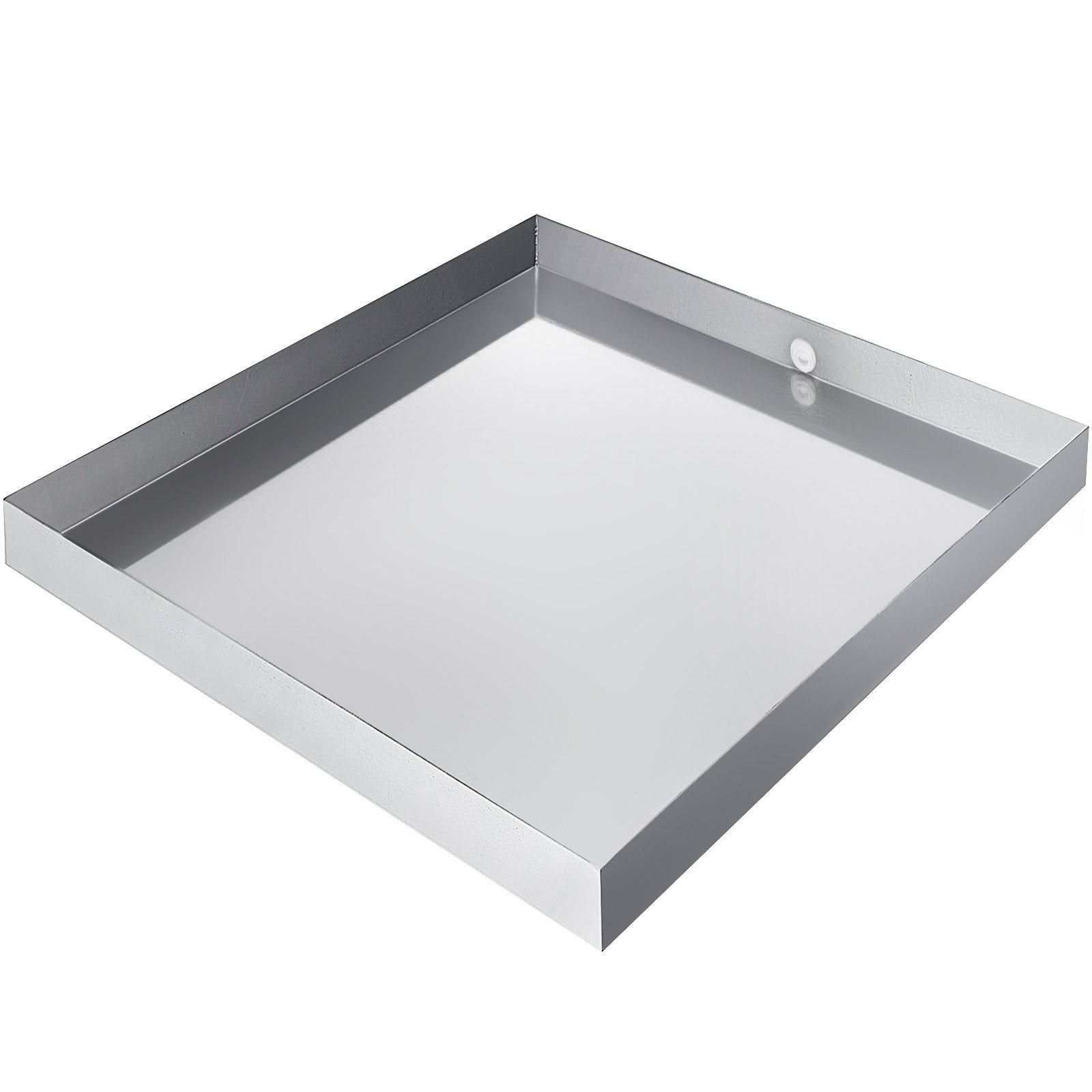 VEVOR 18 GA Thickness Washing Machine Drip Pan 304 Stainless Steel Heavy Duty Compact Washer Drain with Hole, 32 x 30 x 2.5 Inch