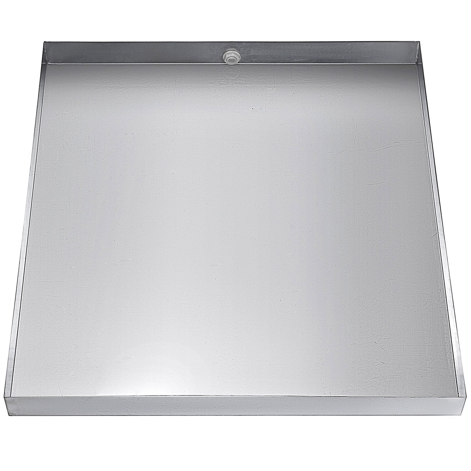 VEVOR 18 GA Thickness Washing Machine Drip Pan 304 Stainless Steel Heavy Duty Compact Washer Drain with Hole, 32 x 30 x 2.5 Inch