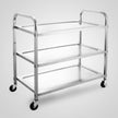 VEVOR Stainless Steel Utility Cart 35‘’L x 18.5\'\'W x 35.5\'\'H, Catering Serving Cart 3 Tier Storage Shelf with Wheels, Kitchen Island Trolley for Hotels Restaurant Home Use