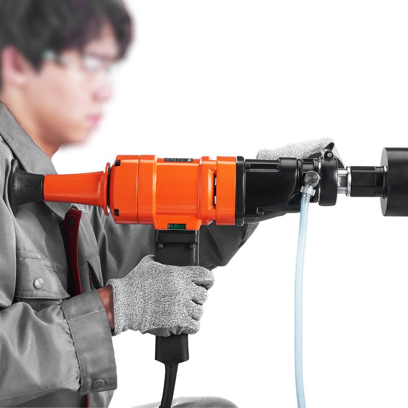 VEVOR Diamond Core Drilling Machine, 4in Handheld Wet Concrete Core Drill Rig, 1100-2400RPM Two Speed & 1-1/4