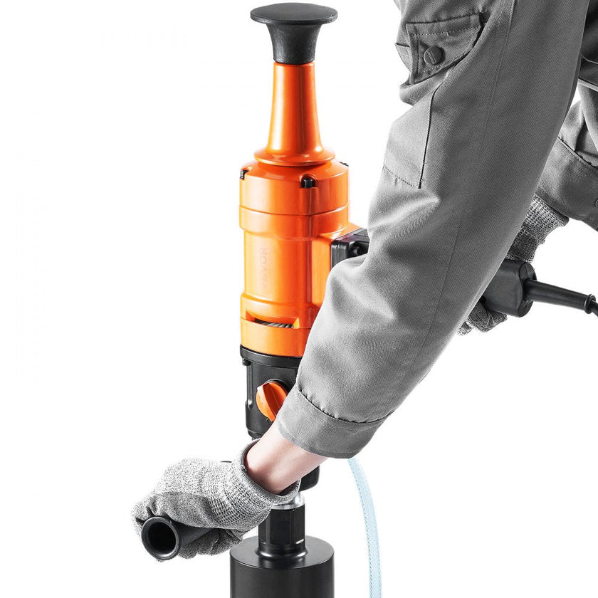 VEVOR Diamond Core Drilling Machine, 4in Handheld Wet Concrete Core Drill Rig, 1100-2400RPM Two Speed & 1-1/4