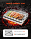 VEVOR 17x13 in Flat Top Griddle Stainless Steel Universal BBQ Grill Pan Cookware