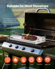 VEVOR 17x13 in Flat Top Griddle Stainless Steel Universal BBQ Grill Pan Cookware