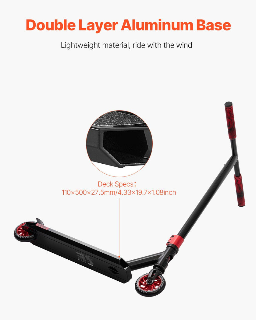 VEVOR Stunt Scooter Street Trick Scooters for Kids Adults Double Layer Deck