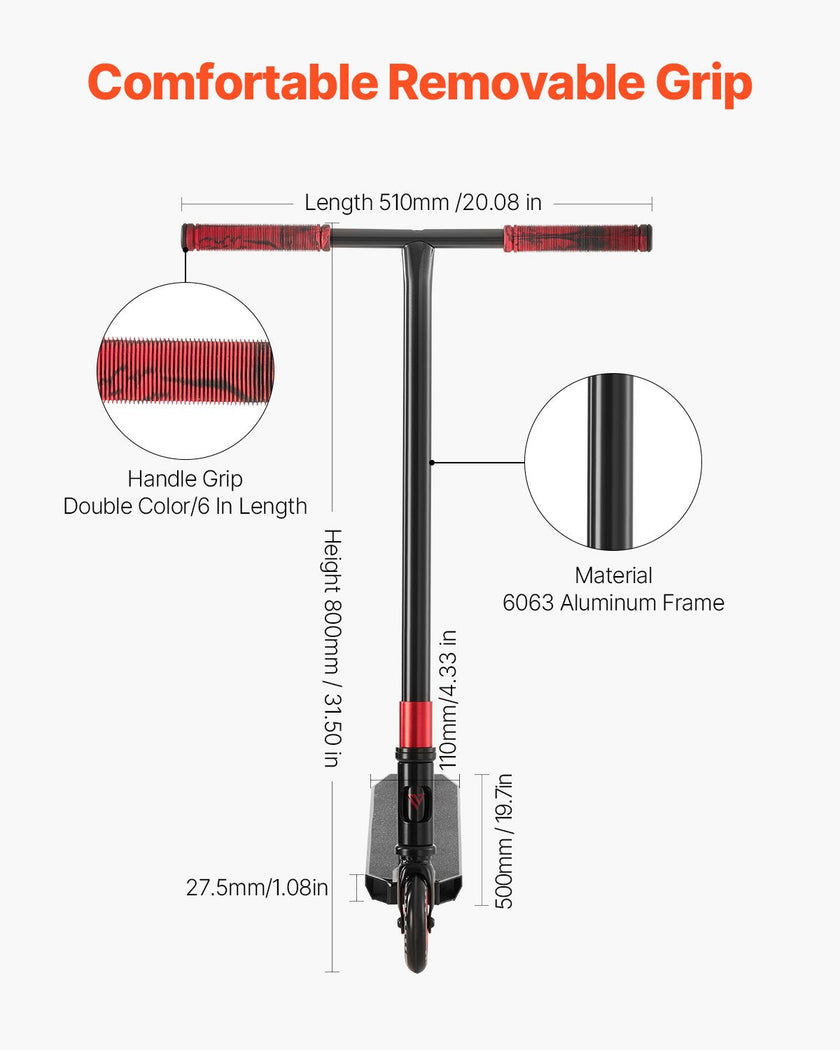 VEVOR Stunt Scooter Street Trick Scooters for Kids Adults Double Layer Deck