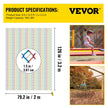 VEVOR Climbing Cargo Net, 6.6 x 10.5 ft Playground Climbing Cargo Net, Polyester Double Layers Cargo Net Climbing Outdoor with 500lbs Weight Capacity, Rope Bridge Net for Tree House, Monkey Bar, Rainb
