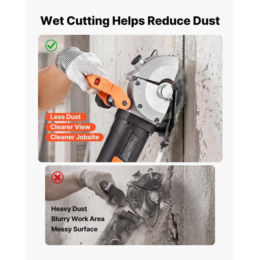 Wall Chaser, 4800W Electric Wall Groove Cutting Machine with 5 Blades & Precision Guide Line