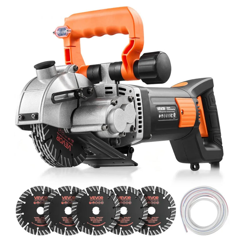 Wall Chaser, 4800W Electric Wall Groove Cutting Machine with 5 Blades & Precision Guide Line