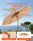 VEVOR Tiki Umbrella 2-Tier Thatched Patio Umbrella 9 ft for Pool Patio Beach