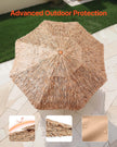 VEVOR Tiki Umbrella 2-Tier Thatched Patio Umbrella 9 ft for Pool Patio Beach