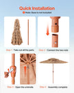 VEVOR Tiki Umbrella 2-Tier Thatched Patio Umbrella 9 ft for Pool Patio Beach