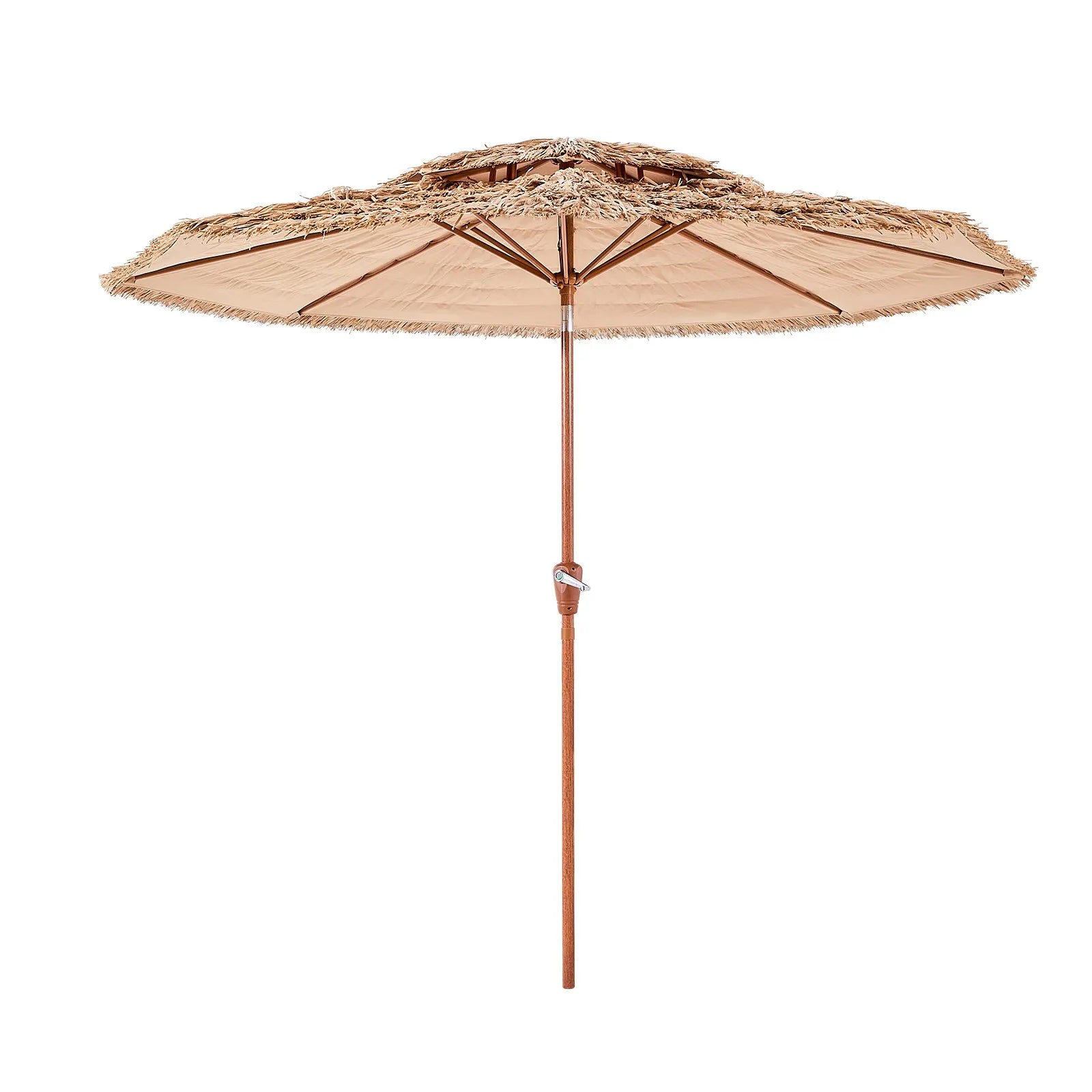 VEVOR Tiki Umbrella 2-Tier Thatched Patio Umbrella 9 ft for Pool Patio Beach