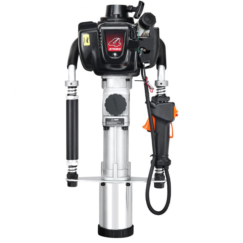 VEVOR 37.77cc Gas-Powered T Post Driver 4-Stroke Fence Piling Pounder w/ 3 Head