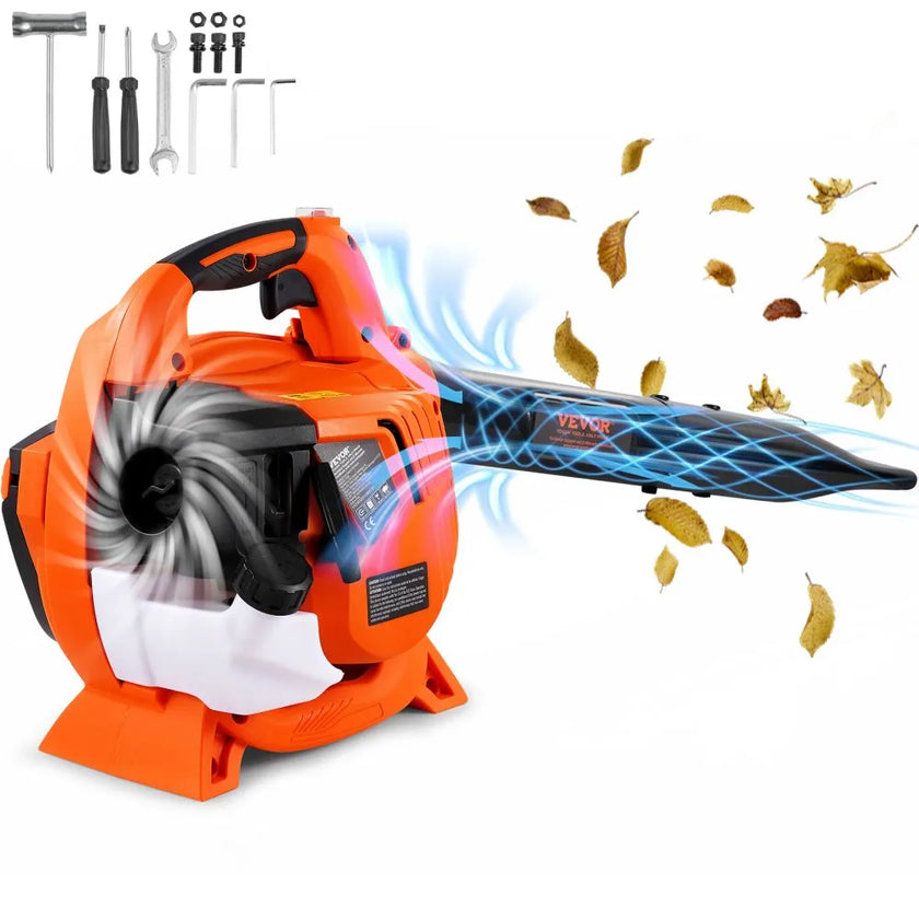 VEVOR Gas Leaf Blower, 26CC 2-Cycle Handheld Leaf Blower with A Fuel Tank, 2-in-1Gas-powered Blower 425CFM Air Volume 156MPH Speed, Ideal for Lawn Care, Leaf Cleaning, and Snow Removal