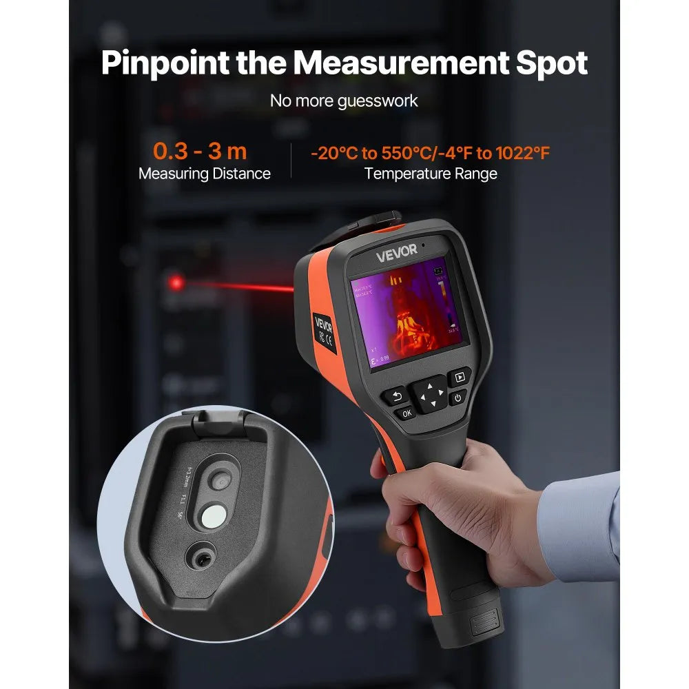 256 × 192 Thermal Imaging Camera with 2MP Visual Camera, 3.5